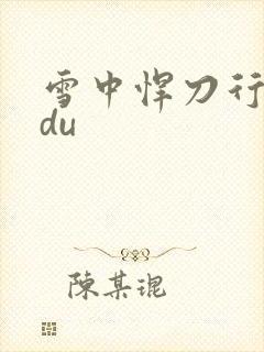 雪中悍刀行sodu