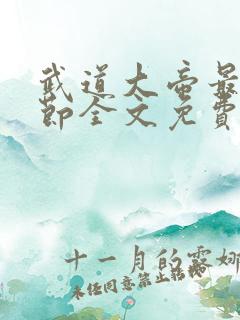 武道大帝最新章节全文免费阅读