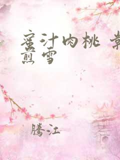 蜜汁肉桃 棠梨煎雪