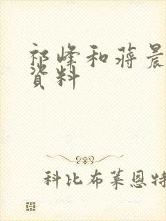 祁峰和蒋晨个人资料