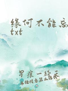 缘何不能忘记你txt