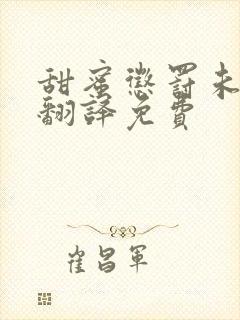 甜蜜惩罚未增删翻译免费