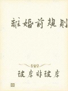 离婚前规则歌曲