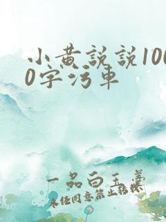 小黄说说1000字污车