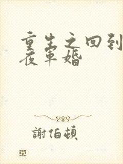 重生之回到新婚夜军婚