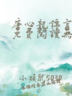 唐心龙锦言小说免费阅读无弹窗