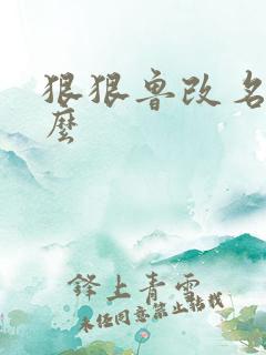 狠狠鲁改名是什么