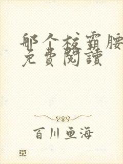 那个校霸腰好软免费阅读