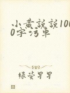 小黄说说1000字污车