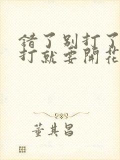 错了别打了 再打就要开花了