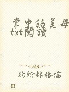掌中的美母版主txt阅读