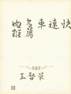 肉多车速快的书推荐