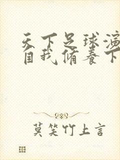 天下足球演员的自我修养下