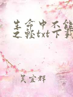 生命中不能承受之轻txt下载