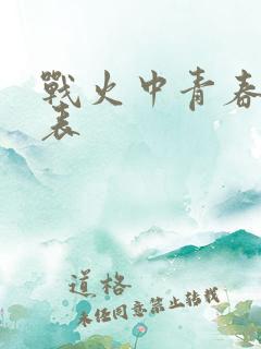 战火中青春演员表