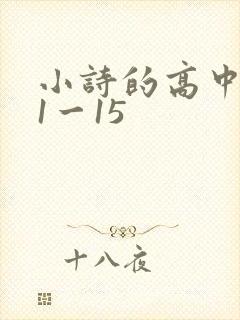 小诗的高中日记1一15