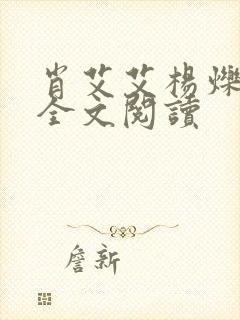 肖艾艾杨烁小说全文阅读