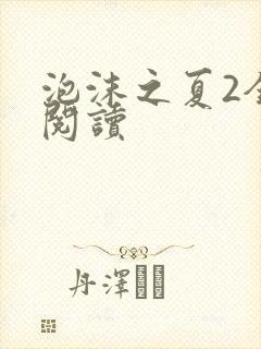 泡沫之夏2全文阅读