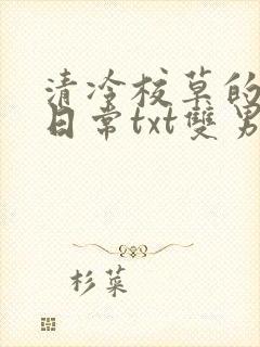 清冷校草的抹布日常txt双男主