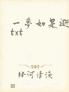 一梦如是逝水长txt