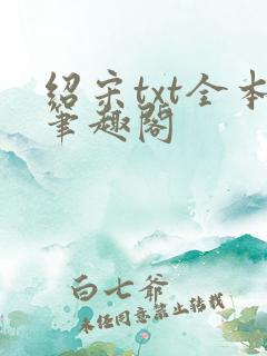 绍宋txt全本笔趣阁