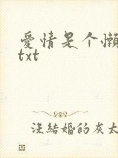 爱情是个懒东西txt