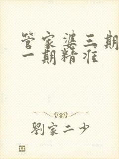 管家婆三期必开一期精准