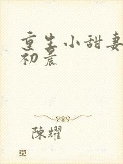 重生小甜妻 慕初晨
