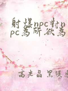 射爆npc对npc为所欲为的世界