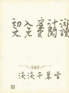 初入蜜汁游戏全文免费阅读笔趣阁