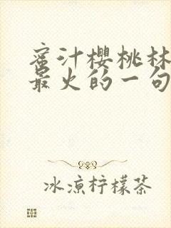 蜜汁樱桃林妙妙最火的一句