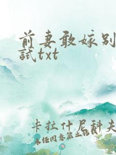 前妻敢嫁别人试试txt