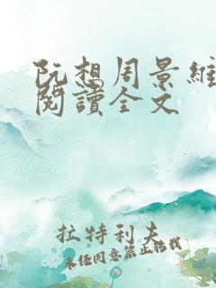 阮想周景维免费阅读全文