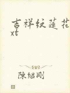 吉祥纹莲花楼txt