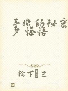 手机的秘密 七夕 悔悟