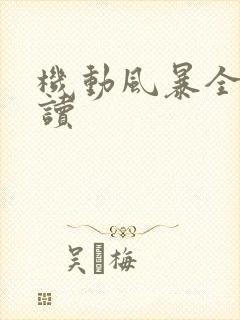 机动风暴全文阅读