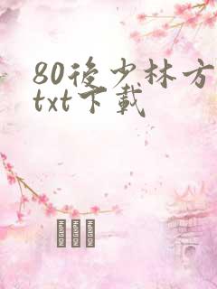80后少林方丈txt下载
