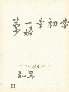 第一章初尝极品少妇