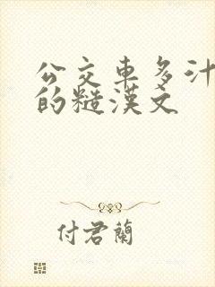 公交车多汁多肉的糙汉文