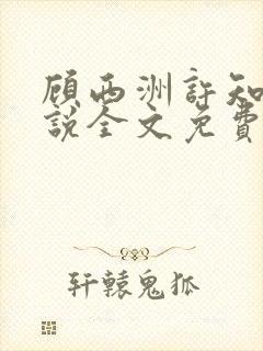 顾西洲许知意小说全文免费阅读