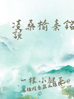 凌桑榆秦铭畅小说