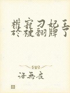 权宠刁妃王爷终于被翻牌了