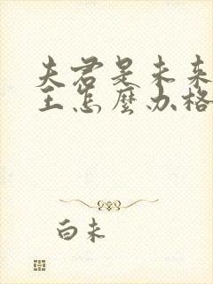 夫君是未来大魔王怎么办格格党