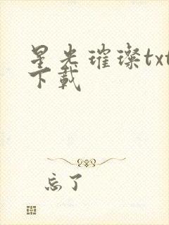 星光璀璨txt下载