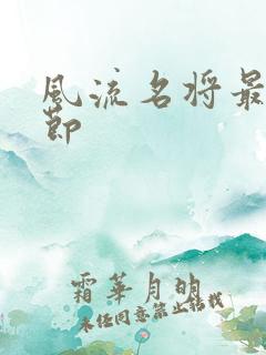 风流名将最新章节