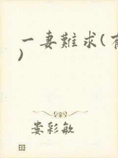 一妻难求(有肉)