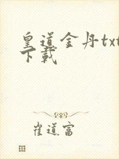 皇道金丹txt下载