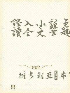 锋入小说免费阅读全文笔趣阁