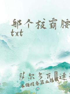那个校霸腰好软txt