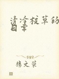 清冷校草的抹布日常